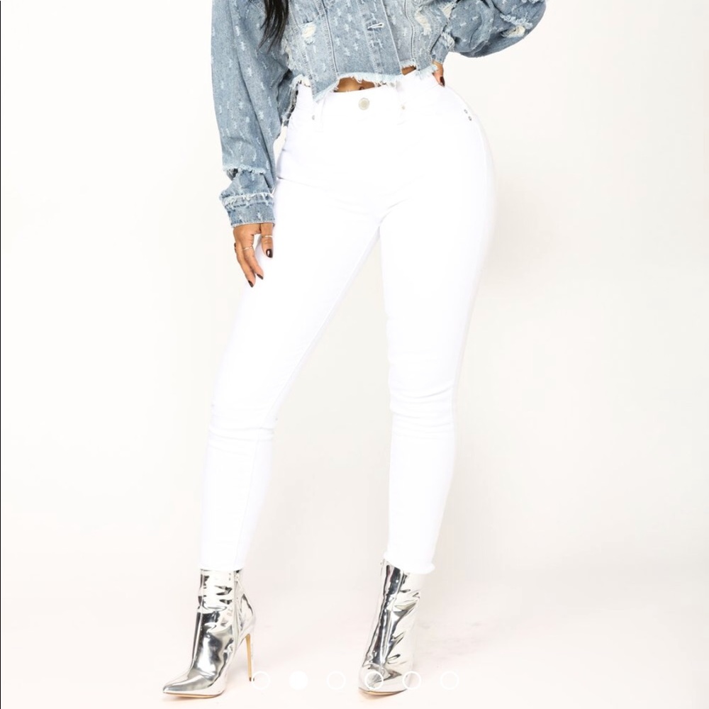 White High Waist Skinny Jeans